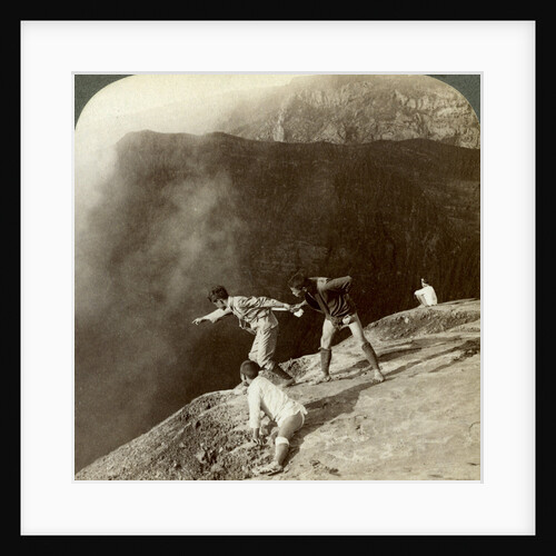 Gaving through sulphurous vapors into the crater's depths, Aso-San, Japan by Underwood & Underwood
