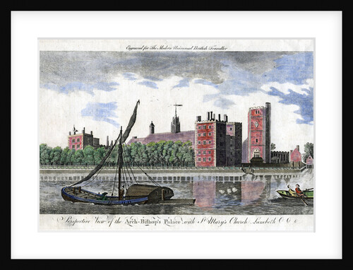 Perspective view of the Arch Bishop's palace, with St Mary's Church, Lambeth by Anonymous