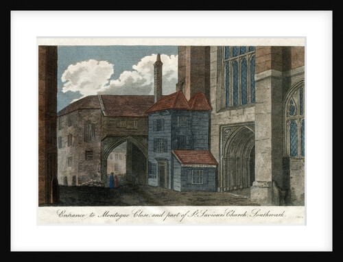 Entrance to Montague Close, and part of St Saviour's Church, Southwark by Anonymous