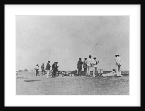 Men at a rifle range by Anonymous