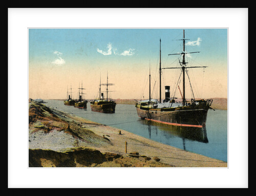 Steamers passing through the Suez Canal, Egypt by Anonymous