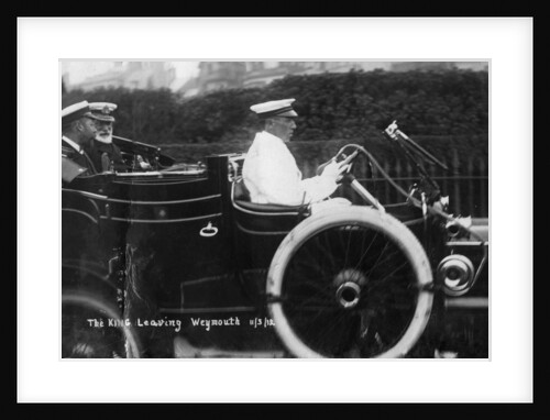 King George V leaving Weymouth, Dorset, by car by Anonymous