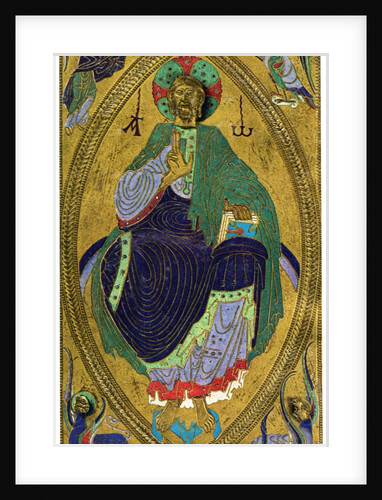 Plaque binding (plaque de reliure), champlevé enamel on copper by Anonymous
