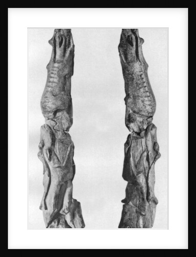 Point of mammoth tusk carved with reindeer, from Montastruc, Bruniquel, France by Anonymous