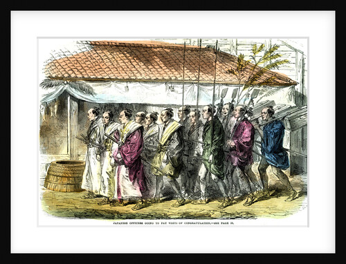 Japanese officers going to pay visits of congratulation by Anonymous