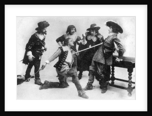 The duel, scene from act I of The Breed of the Treshams by John Rutherford by Anonymous