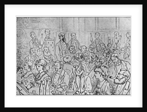 Charles Dickens presiding at the Newsvendors' Dinner by Anonymous