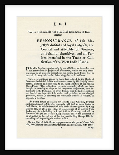 A remonstration of the subject of the slave trade by Anonymous