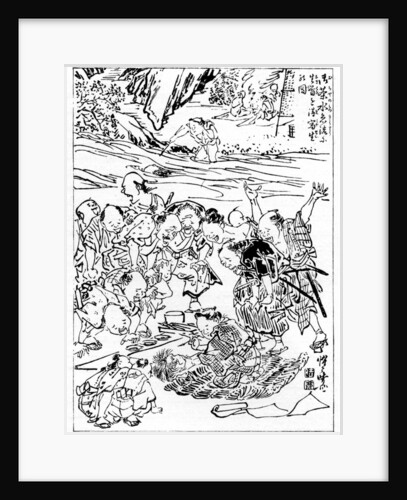 Young Kyôsai Sketching the Severed Head by Kawanabe Kyôsai