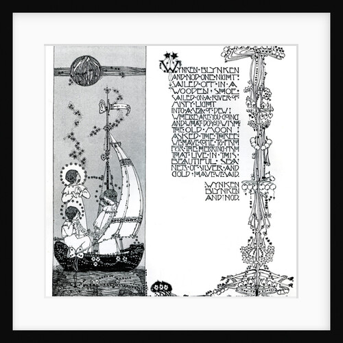 An illustration for Wynken, Blynken and Nod by Jessie Marion King