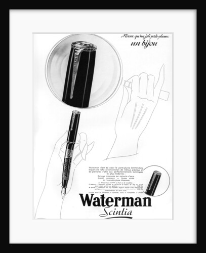 An advertisement for Waterman pens by Anonymous