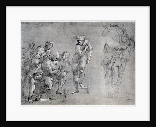 Pythagoras (580-500 BC), drawing for the 'School of Athens' by Raphael