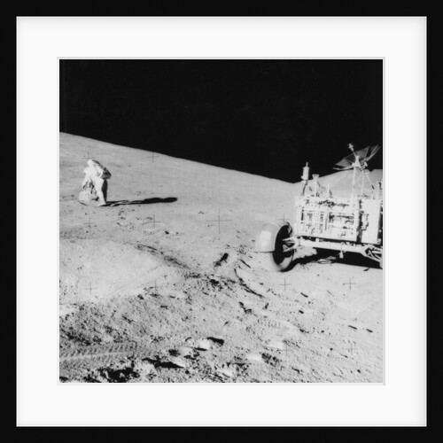 Astronaut David Scott (b1932) on the slope of Hadley Delta during Apollo 15 by NASA