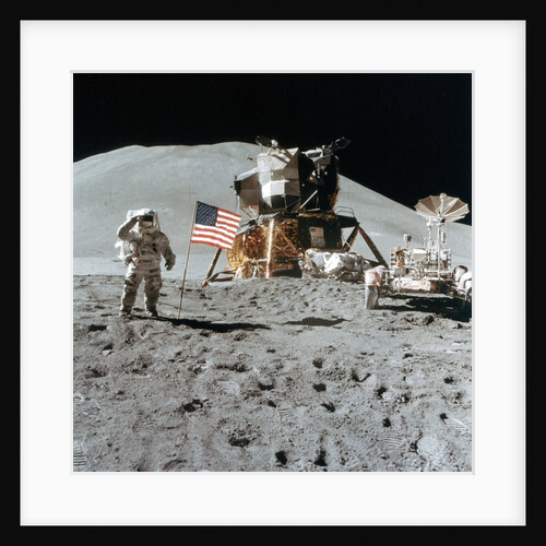 Astronaut James Irwin (1930-1991) gives a salute on the Moon by NASA