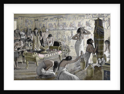Scene of mourning at the funerary temple of Tutankhamun by Anonymous