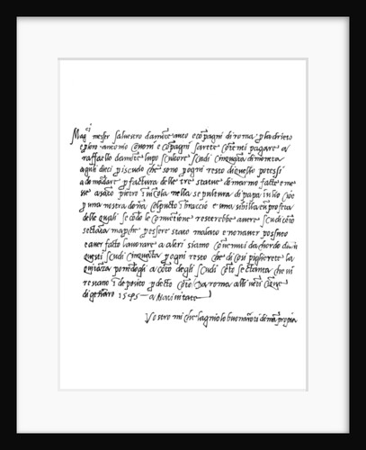 Letter by Michelangelo Buonarroti by Frederick George Netherclift