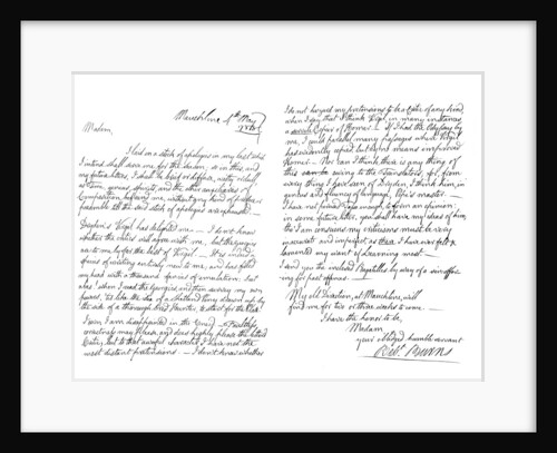 Letter by Robert Burns to Mrs Dunlop of Haddington by Frederick George Netherclift