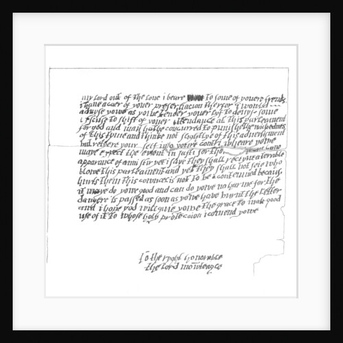 Letter to Lord Monteagle which led to the discovery of The Gunpowder Plot by Frederick George Netherclift