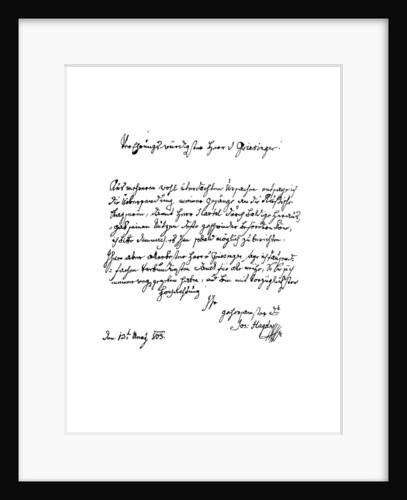 Letter by Francis Joseph Haydn to Herr von Griesinger by Frederick George Netherclift