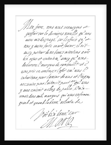 Letter by Marie de' Medici to the Duke of Savoy by Frederick George Netherclift