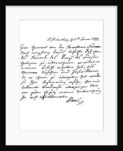 Letter by Paul I, Emperor of Russia, to General Numsen by Frederick George Netherclift