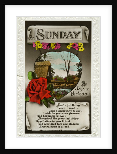'For Sunday', birthday card by Anonymous