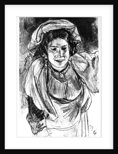 Study of an Italian Girl by Adolph Menzel