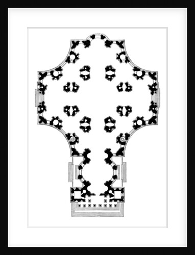 Ground plan of St Paul's Cathedral, London, second design by Anonymous