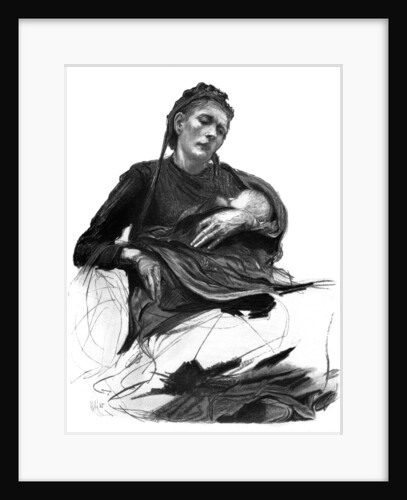 Study of a woman holding a baby by Anonymous