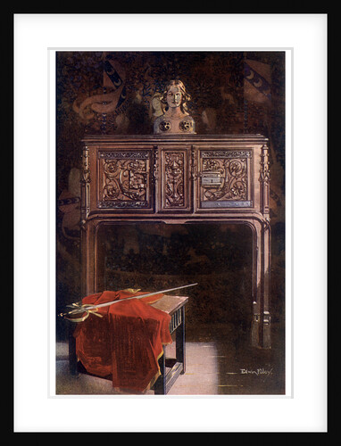 Carved oak Lous XII dressoir by Edwin Foley