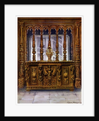 Henry II carved coffer or bahut and oak screen of the same French Period by Edwin Foley