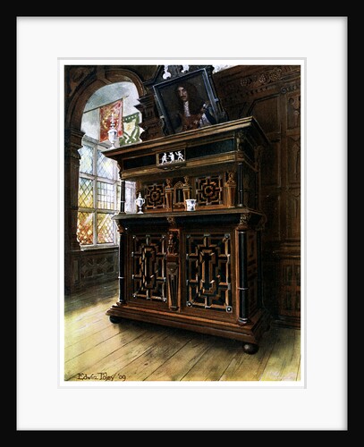 A cabinet of oak and walnut by Edwin Foley