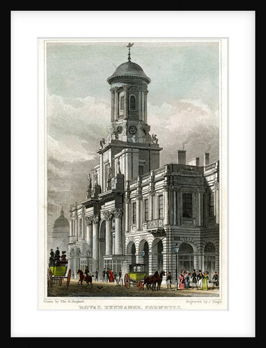 Royal Exchange, Cornhill, City of London by J Tingle