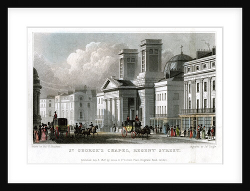 St George's Chapel, Regent Street, Westminster, London by J Tingle