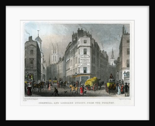 Cornhill and Lombard Street from Poultry, City of London by S Lacey