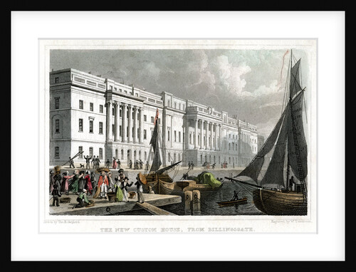 The new Custom House, from Billingsgate, City of London by William Tombleson