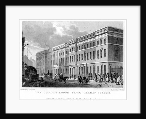 The Custom House from Thames Street, City of London by J Henshall