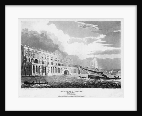 Somerset House, from the Thames, London by H le Keux