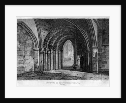 Doorway to the Temple Church, London by J Shury