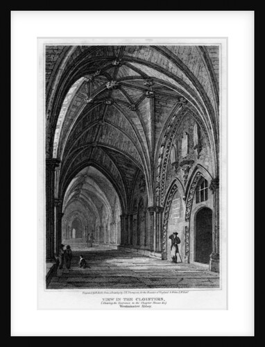 View in the cloisters, showing the entrance to Chapter House, Westminster Abbey, London by R Roffe