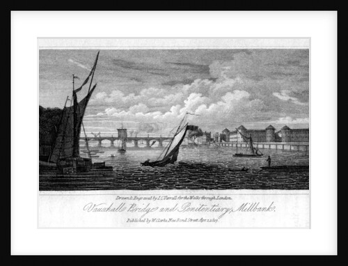 Vauxhall Bridge and Millbank Penitentiary, Westminster, London by JC Varrall