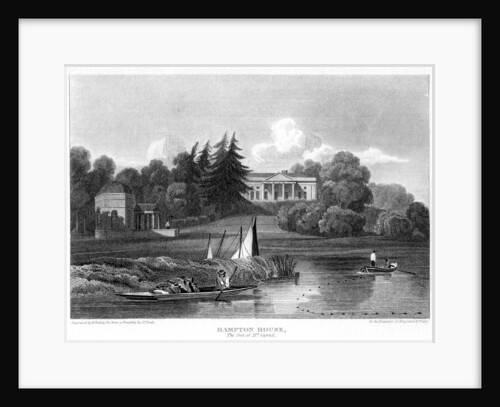 'Hampton House, the seat of Mr Garrick', Hampton, Richmond upon Thames, London by William Radclyffe