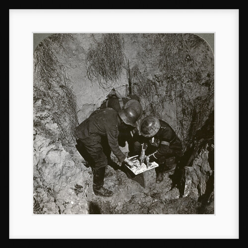 Captured German prisoner giving information to his captors, World War I by Realistic Travels Publishers