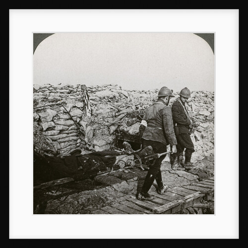Belgian stretcher bearers carrying wounded in a trench, Dixmude, Belgium, World War I by Realistic Travels Publishers