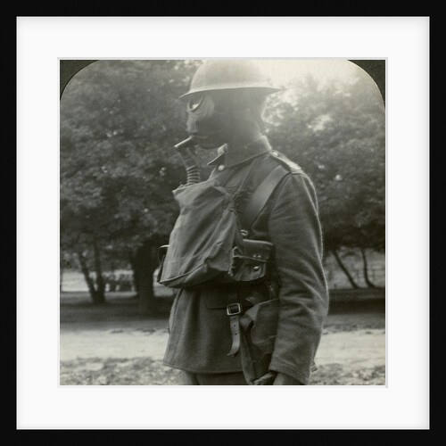 Infantry fitted with the latest gas marks and steel helmets, World War I by Realistic Travels Publishers