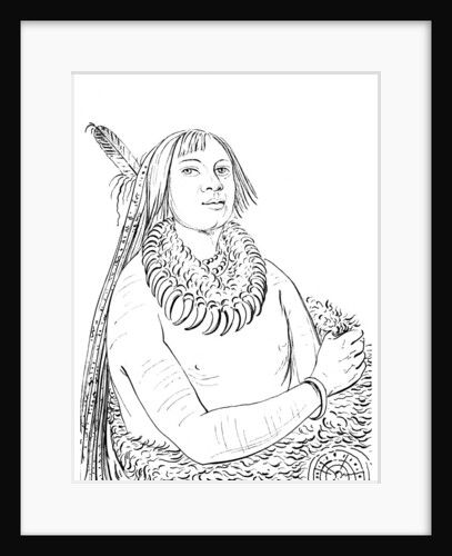 Portrait of 'He Who Rushes Through the Middle', Native American man by Myers and Co