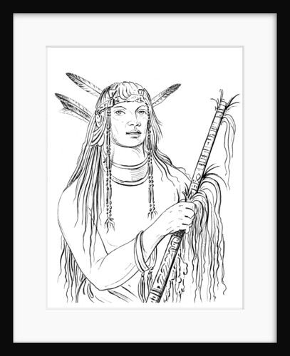 Portrait of 'Mouse Coloured Feather', Native American man by Myers and Co