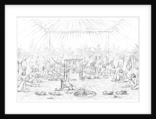 Medicine man and teepee interior by Myers and Co