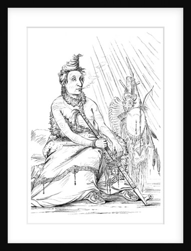 Portrait of 'Black Moccasin', Chief of the Minnetarees by Myers and Co