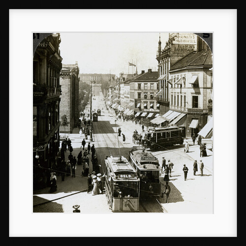 Karl Johan's Street and Royal Palace, Christiania (Oslo), Norway by Underwood & Underwood